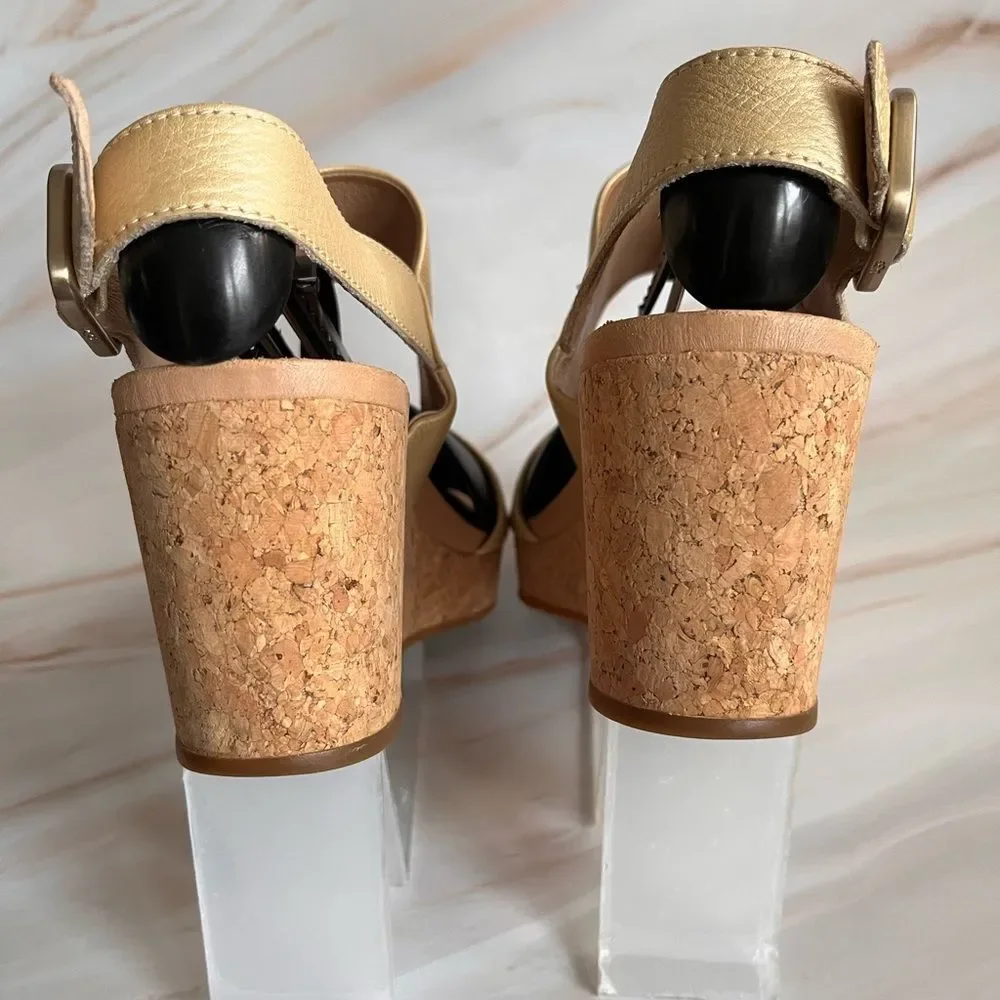 UGG Australia ELENA II METALLIC Womens Wedge Platform Sandals Size 8.5 Authentic